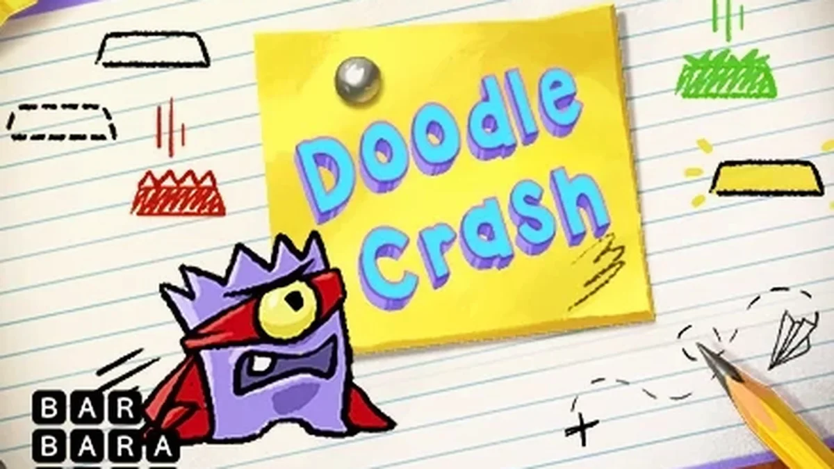 Interface do jogo de cassino Doodle Crash com elementos visuais de rascunho